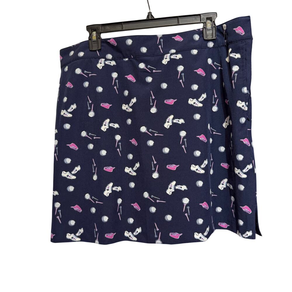 IZOD Golf Blue Allover Golf Print Skort Size 14